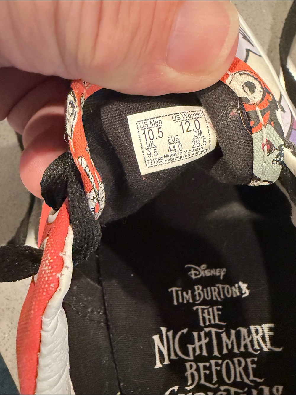 Rare Disney Nightmare Before Christmas Vans Men 10.5 Women 12 Shoes - Picture 7 of 12